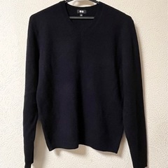 ユニクロ Ｖネック長袖セーター★Sサイズ★ネイビー