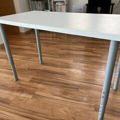 2台セット！ニトリのワークデスク/パソコンデスク　天板（ホワイト）✕脚（シルバー）