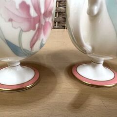 香蘭社 カトレア カップ＆ソーサー 2客セット ピンク 花 洋食器 陶磁器 コーヒーカップ ティーカップ ペアカップ ☆ 札幌市白石区 白石店 