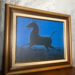 平山郁夫絵画「西域の馬」複製