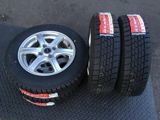 新品タイヤ+中古ホイール 165/70R14 GOODYEAR ICENAVI6 グッドイヤー アイスナビ6 スタッドレス 4本セット アクア ヴィッツ ポルテ等