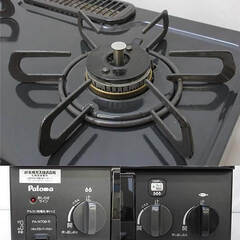 ss4251 パロマ ガステーブル PA-N70B-R プロパンガス(LPガス) 黒