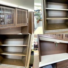 ニトリ キッチンボード ビゼン120KB DBR 幅12.5×奥行50×高さ201ｃｍ キッチン収納 食器棚 レンジボード ダークブラウン 札幌市手稲区