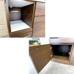 ニトリ キッチンボード ビゼン120KB DBR 幅12.5×奥行50×高さ201ｃｍ キッチン収納 食器棚 レンジボード ダークブラウン 札幌市手稲区