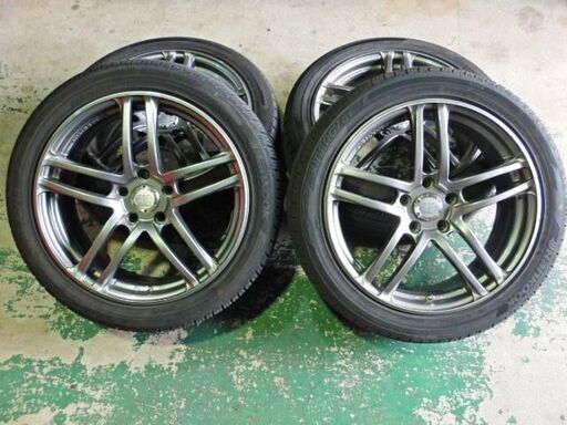 18ｲﾝﾁ4本ｾｯﾄ 225/45R18 ﾀｲﾔ2020年製  ﾐｿﾞ有り 18×7.5J+45 114.3 5H ﾊﾌﾞ径73ﾐﾘ