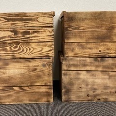 【中古品】ウッドボックス りんご箱風 木箱 4個セット j11-21