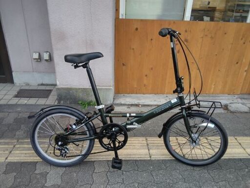 [Panosonic] BeansHouse(ビーンズハウス)20吋 折り畳み自転車 アルミ/外装6段/LEDオート/モスグリーン