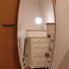 アンティーク調スタンドミラー　姿見　花柄 アンティーク調スタンドミラー 姿見 花柄