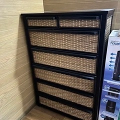 ラタンチェスト4点セット