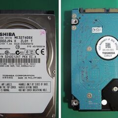 東芝　2.5インチHDD　MK3276GSX　320.0GB正常判定