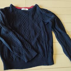 グローバルワーク　男の子用セーター　Lサイズ（110㎝～120㎝）紺色