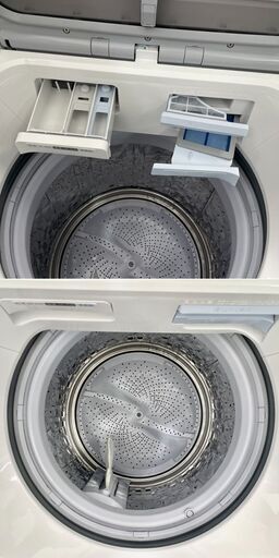 地域限定送料無料　美品【 SHARP 】シャープ 洗濯8.0㎏/乾燥4.5㎏ 洗濯乾燥機 穴なし槽＆温風プラス洗浄 プラズマクラスター搭載 ES-PX8C