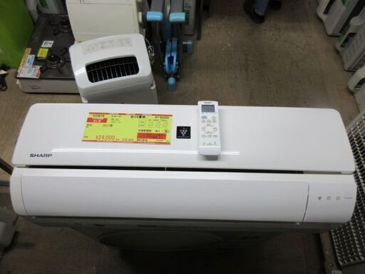 K03616　シャープ　 中古エアコン　主に6畳用　冷房能力　2.2KW ／ 暖房能力2.5KW
