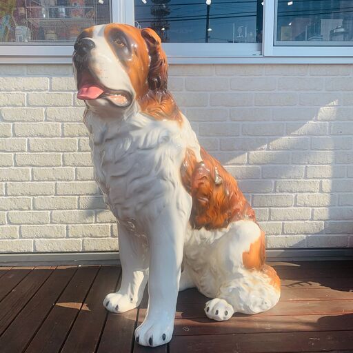 セントバーナード陶器  犬 大型 イタリア製 置物 インテリア