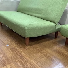 2人掛けアームレスソファー オットマン付き【トレファク 川越店】