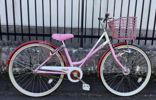 ＜特選・新車保管品＞可愛い24インチ・（女の子用）自転車 色・ピンク\u0026ホワイト・PAYPAYポイントサービス月間