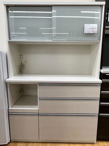 ★ジモティ割あり★ 松田家具 食器棚 ナチュラルホワイト H179×W117×D49 クリーニング済み SJ761