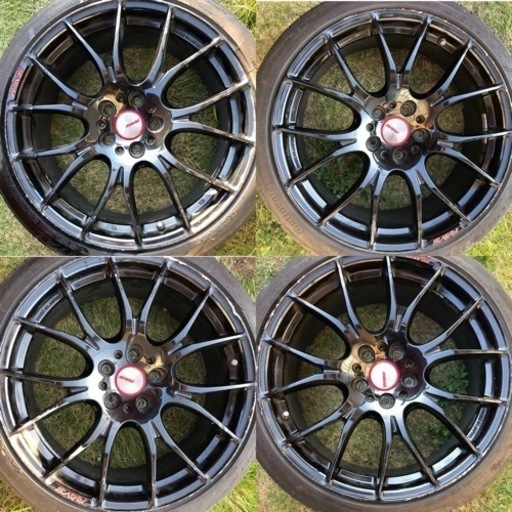 RAYS HOMURA レイズ ホムラ 2×7 19 8.5J ＋45 114.3 タイヤホイール 4本セット 225/40R19 バリ山 プリウスα等に
