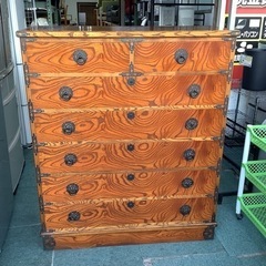 【リサイクルサービス八光】和風アンティーク　6段タンス