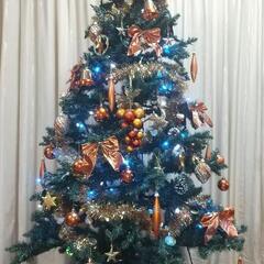 ※決まりました※クリスマスツリー、180cm、LED電飾付き、ゴ...
