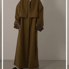 【超貴重】lawgy stand neck leather cuff coat green