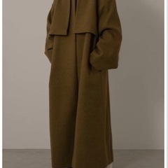 【超貴重】lawgy stand neck leather cuff coat green