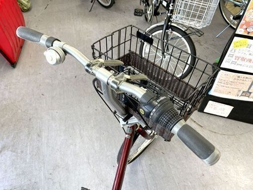 20インチ 折りたたみ自転車 6段変速 荷台 鍵 カゴ 赤 レッド 自転車 ...