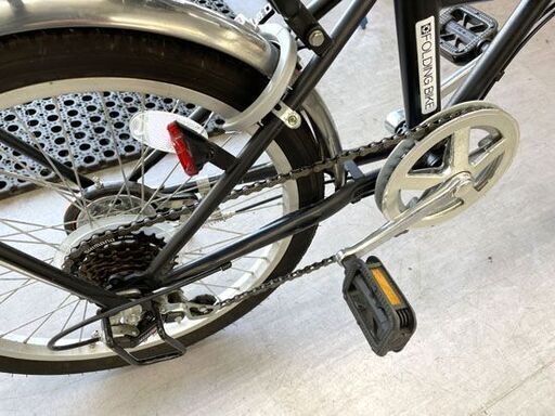 20インチ 折りたたみ自転車 6段変速 荷台 鍵 カゴ 黒 ブラック 自転車 折り畳み 札幌市手稲区