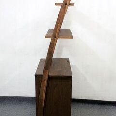 マルヨシ民芸 ディープ ウォールナット シンプルモダン シェルフ キャビネット カグクロ  収納家具 中古 店頭引取歓迎 R6643)