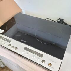 未使用】21年製 アイリスオーヤマ IHK-W12SP 2口IHコンロ
