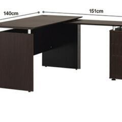 ニトリ システムデスク キャネーラ140 DBRダークブラウン