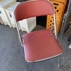パイプ椅子　No.4325　レッド　イス　【リサイクルショップど...