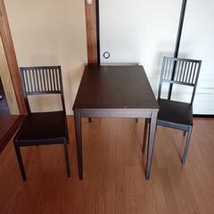 家具#６　テーブルと椅子２脚セット　東洋プライウッド株式会社製　...