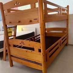 【2段ベッド】木製ベッド　マットレス付き！