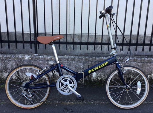＜希少・綺麗！＞DAHON（ダホン） OEM・ダンロップ・アルミ・20インチ折りたたみ自転車・シマノ7段変速 ブルー・洗車済でピカピカ♪不要自転車無料引取り有