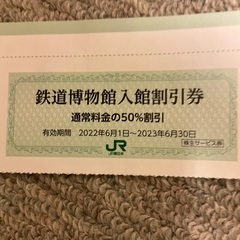 (お取引完了)鉄道博物館(大宮)　半額優待券　2枚セット