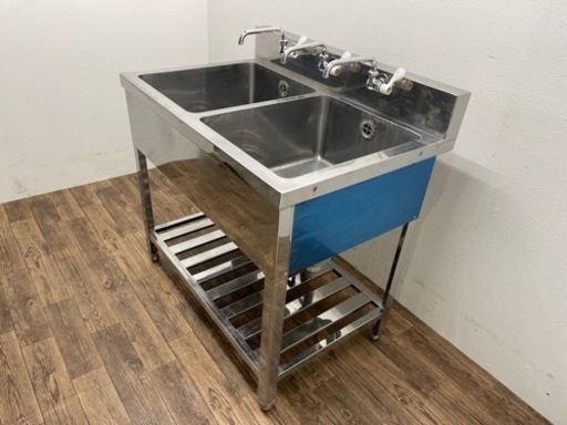 1槽シンク ステンレス 業務用 流し台　ハンドシャワー付き 新品 [組立式] 業務用 ステンレス 1槽シンク（流し台