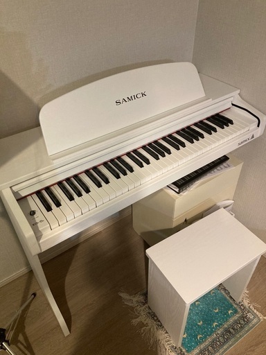 サミック　電子ピアノ　SAMICK 61鍵盤 ミニデジタルピアノ ホワイト