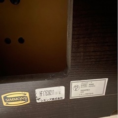 シモンズセミダブルベッド跳ね上げ式収納タイプ マットレス付き