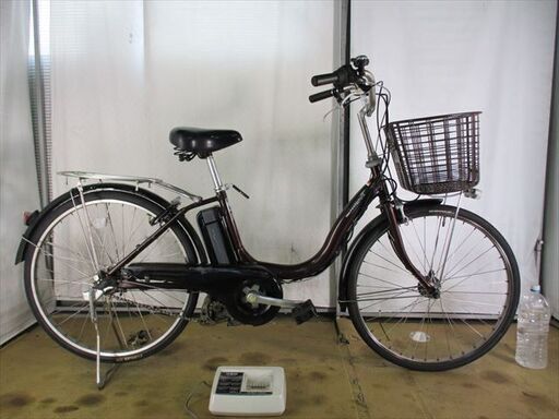 C342★整備済み　中古電動自転車★ヤマハ　パスナチュラ【24インチ　8.9Ah　　ブラウン　バッテリー新品】