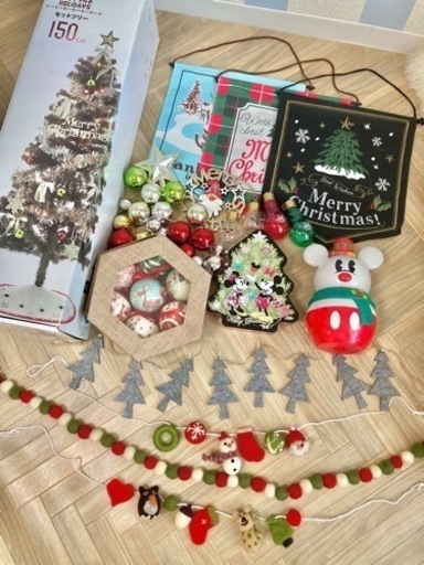 150cm クリスマスツリーおまけ→オーナメント ガーランド タペストリー クリスマス飾り