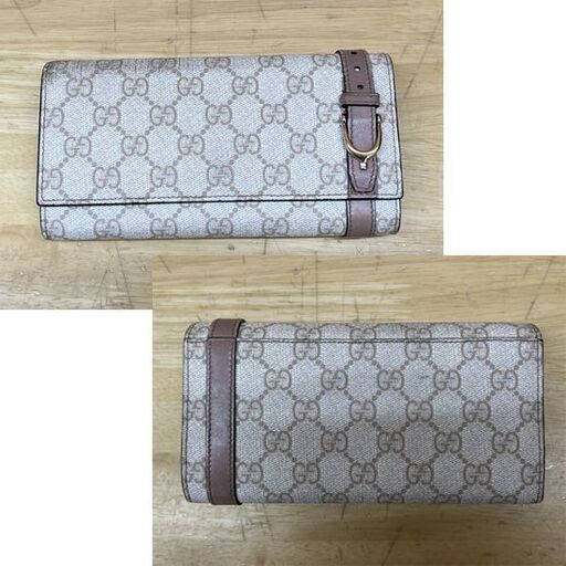 グッチ 長財布 GGスプリーム レディース 二つ折り 財布 ベージュ ピンク 309760 493075 GUCCI ☆ 札幌市 豊平区 平岸