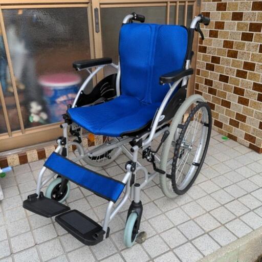 美品 車椅子 ブルー メッシュ