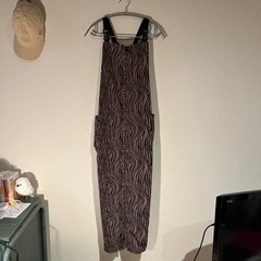 ゼブラ柄 フロントジップジャンパースカート