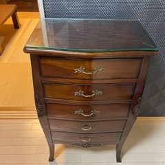 【売れました】猫足5段チェスト