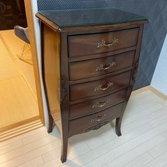 【売れました】猫足5段チェスト