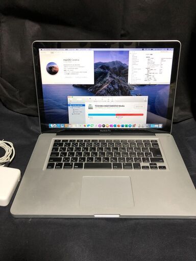 「MacBook Pro 15インチ Mid 2012 MD103J/A」大画面15.4インチ液晶・高性能Core i7 - 2.3GHz(TB時最大3.3GHz)/メモリー４GB / HDDは500GB / MacOS(Catalina)とWin10(Office2010もインストール済)の選択起動可能　コンパクトなオールインワンモバイルノートPC / DVDスーパーマルチドライブ / Webカメラ / Bluetooth / 無線LAN / バッテリー使用可能 中古品