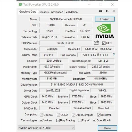 動作確認済】GIGABYTE GeForce RTX2070 WINDFORCE 8G | fdn.edu.br