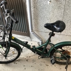 【受付終了】変速⭐︎カゴ付き⭐︎緑色⭐︎折りたたみ自転車thre...