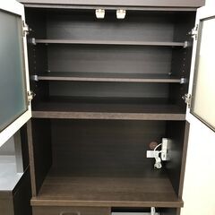 ★ジモティ割あり★ ニトリ 食器棚 キッチンボード コパン ダークブラウン H181×W80×D40 クリーニング済み KJ1018